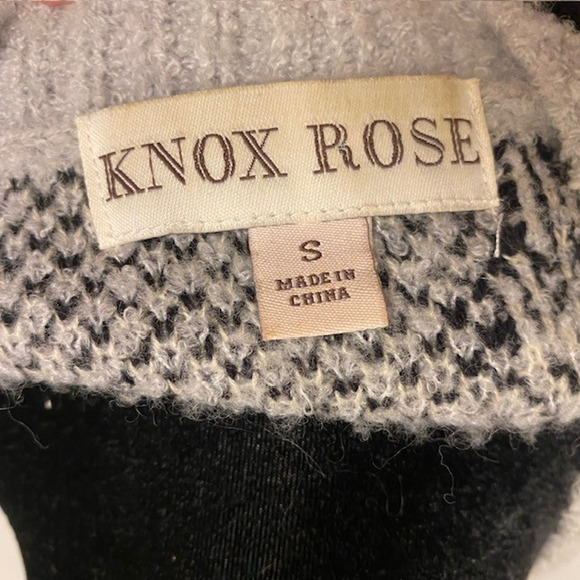 Knox Rose Leopard Cardigan Sweater Duster Womens Small Gray Black Long Knit - Picture 3 of 9